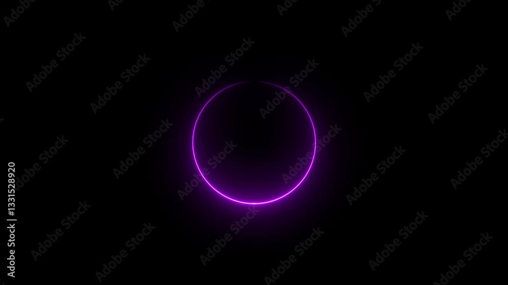 A dynamic neon circle icon animation. on a black background. and 4k video A dynamic neon circle icon animation. on a black background. and 4k video