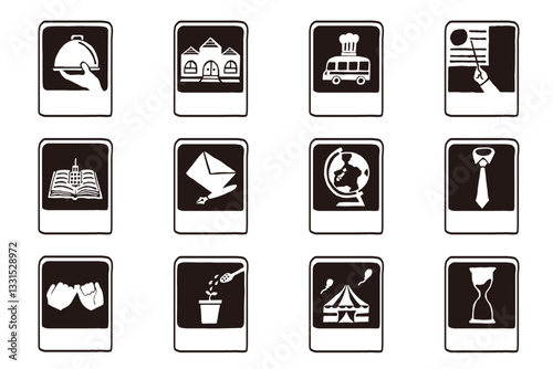 Simple hand-drawing icon set, Logo Vector illustration design