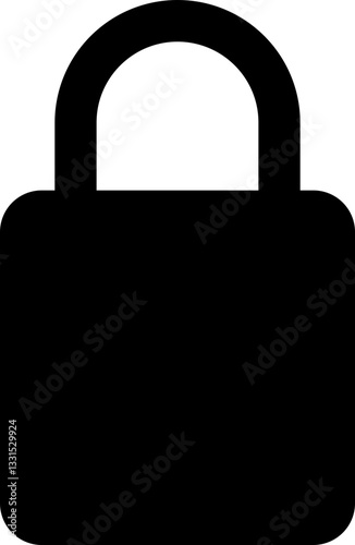 Ícone Minimalista - cadeado fechado, block, bloqueado, travado, fechado, para Interfaces, Aplicativos, Web, Tecnologia e Design