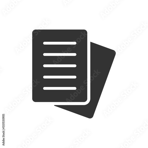 Note paper document icon isolated flat style.