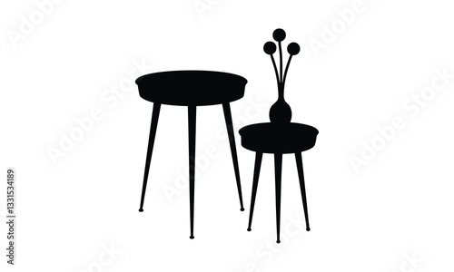 Tables Sit Together Vase Holds Flowers