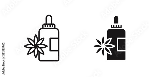 Bach flowers vector icon set in black color.