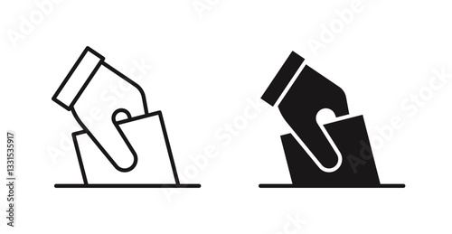Ballot vector icon set in black color.