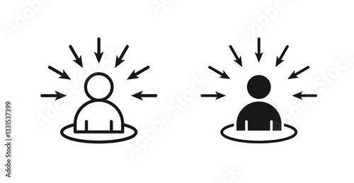 Centric consumer vector icon set in black color.