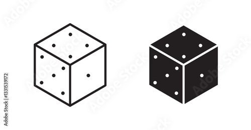 Dice vector icon set in black color.