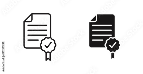 Diploma vector icon set in black color.