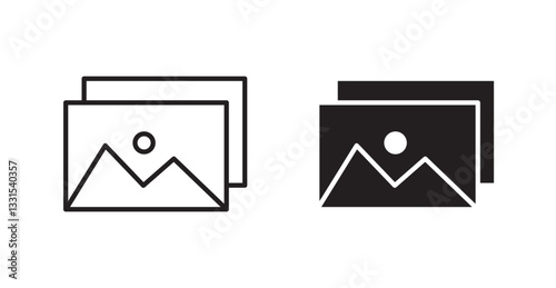 Gallery vector icon set in black color.