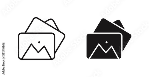 Gallery vector icon set in black color.