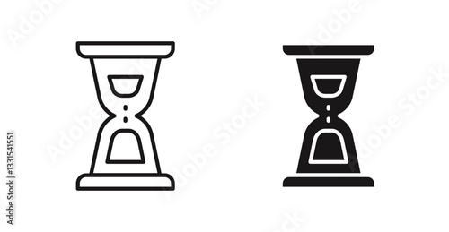 Hourglass end vector icon set in black color.