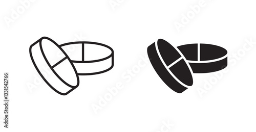 Medicine vector icon set in black color.