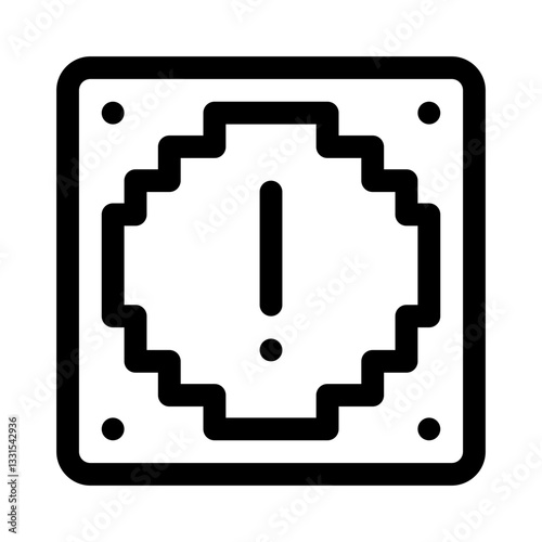 Pixelated image line icon