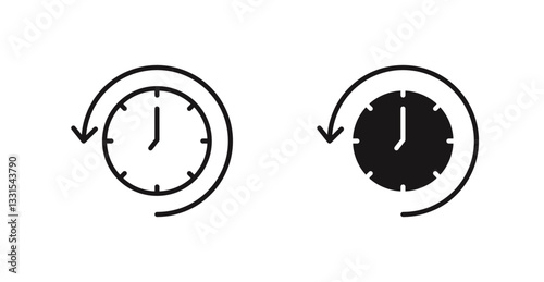 Past time vector icon set in black color.