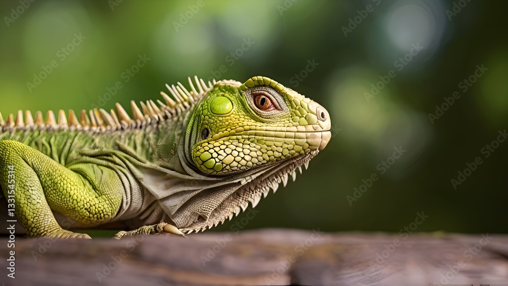 Fototapeta premium Close-up of a Green Iguana in Natural Habitat
