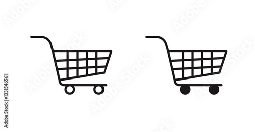 Shopping vector icon set in black color.