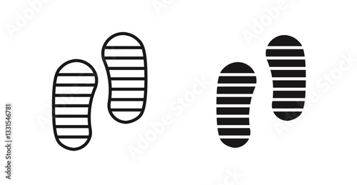Soles vector icon set in black color.