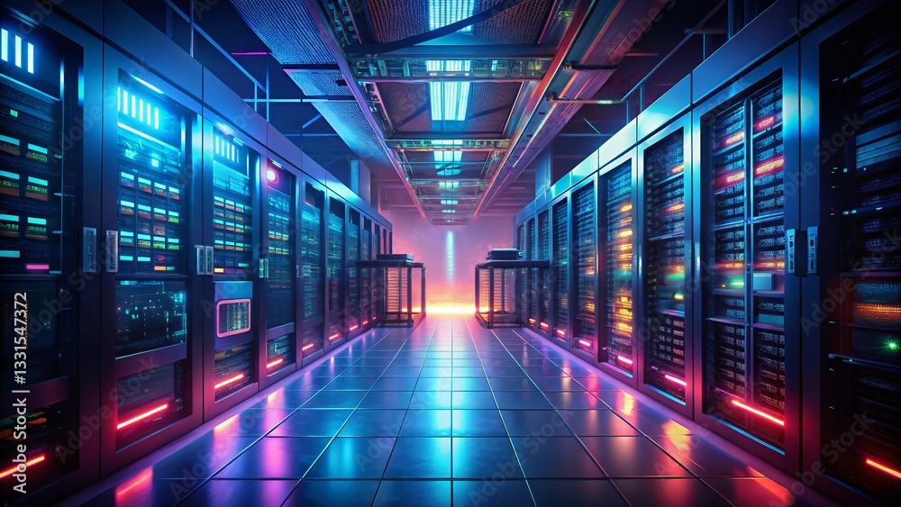 Low Light Supercomputer: ITSM & IT Service Management Concept Low Light Supercomputer: ITSM & IT Service Management Concept