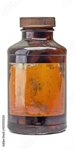 Paint Thinner Can. Used, Smudged Front and Side View of Solvent Oil Distillate