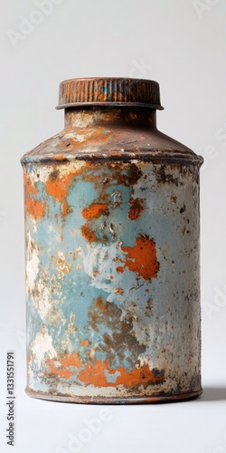 Paint Thinner: Used Can with Smudged Front and Side Views for Artistic Oil Bricolage