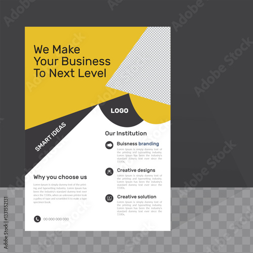 Modern template, in yellow color, and modern design, perfect for creative professional business