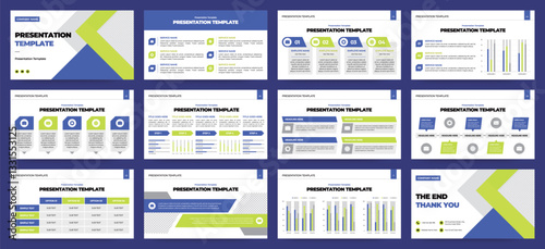 Modern presentation slide templates. Infographic elements template set for web, print, annual report brochure, business flyer leaflet marketing and advertising template. Vector Illustration.