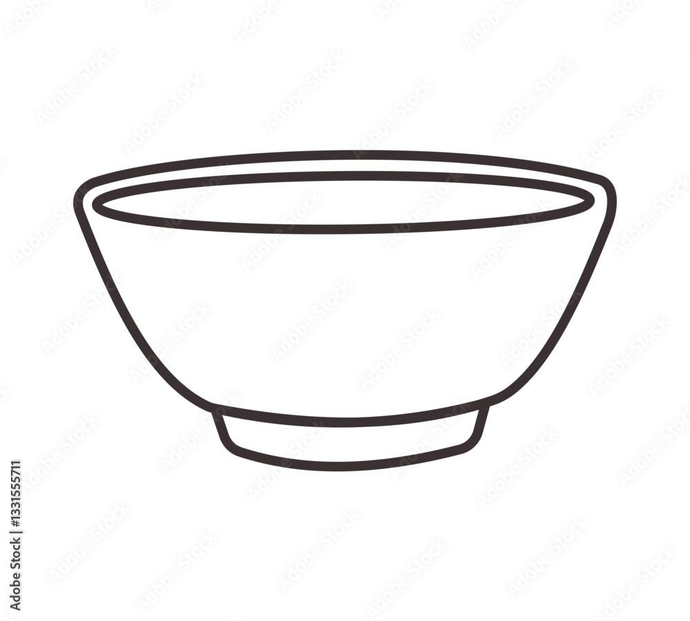 Bowl outline used for design purposes showcasing simplicity and elegance in form. Vector Bowl outline used for design purposes showcasing simplicity and elegance in form. Vector