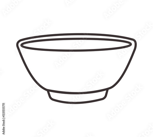 Bowl outline used for design purposes showcasing simplicity and elegance in form. Vector