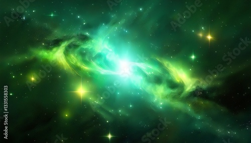 Wallpaper Mural abstract green galaxy space background colorful cosmos universe backdrop Torontodigital.ca