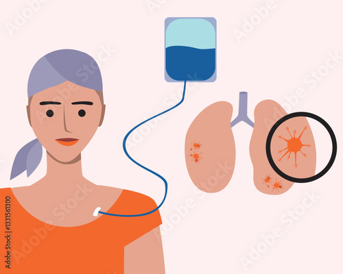 Cancer patients silhouettes and cancer ribbon, silhouette vector stock illustration with unidentifiable people together as a template with space for text or copy space