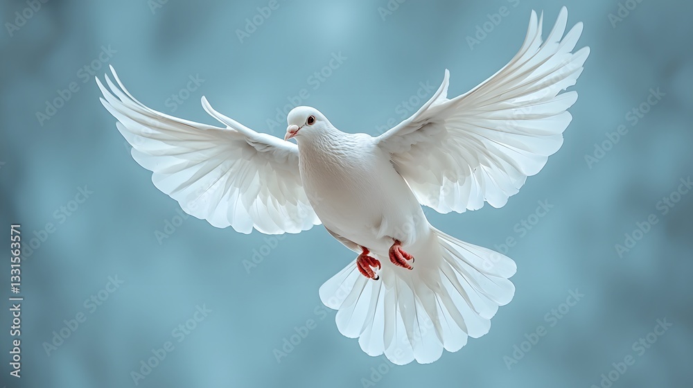 Elegant White Bird in Flight with Soft Blurred Background Elegant White Bird in Flight with Soft Blurred Background