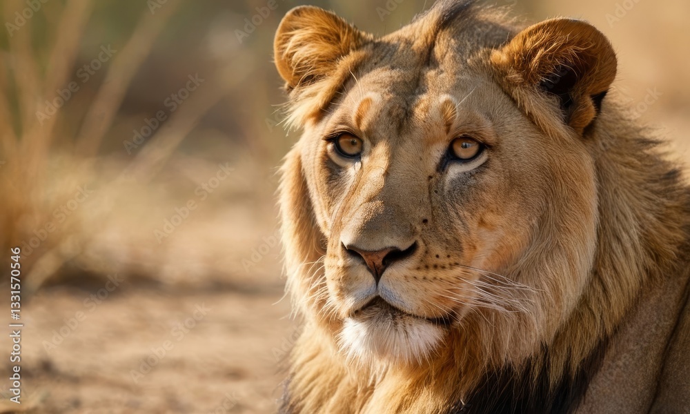 Portrait of a Majestic Lion in the African Wilderness, A Regal Predator Portrait of a Majestic Lion in the African Wilderness, A Regal Predator