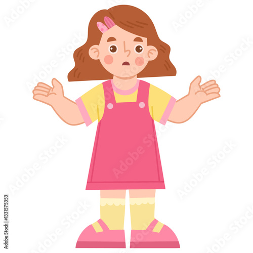 Illustration of Girl with Playful Expression