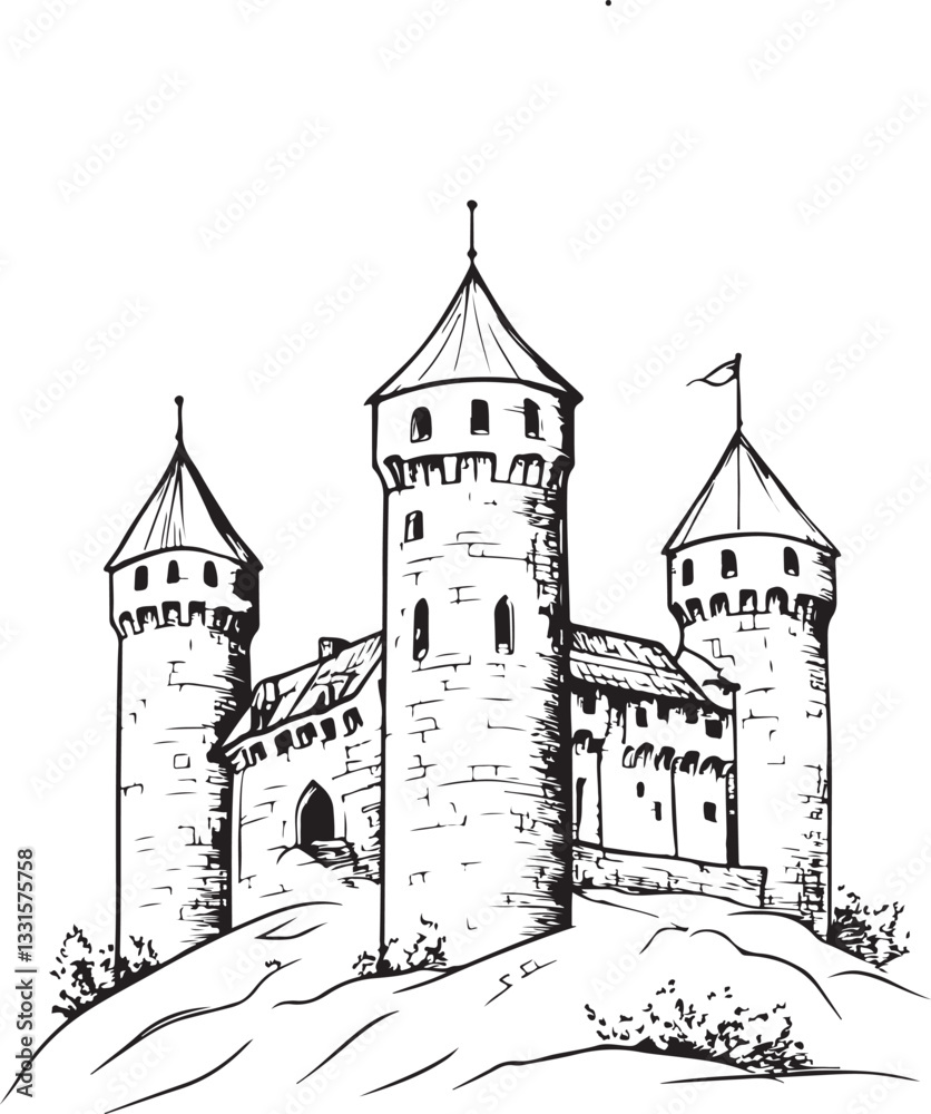 Fototapeta premium castle on the hill