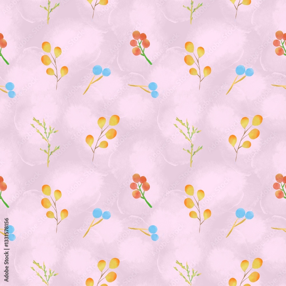 Leaves seamless pattern on background.