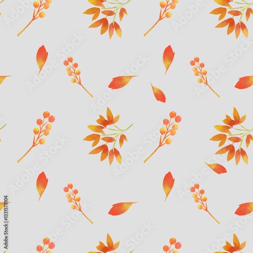 botanical leaves seamless pattern on background.