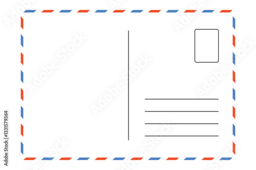 Empty postcard with airmail border design for creative correspondence