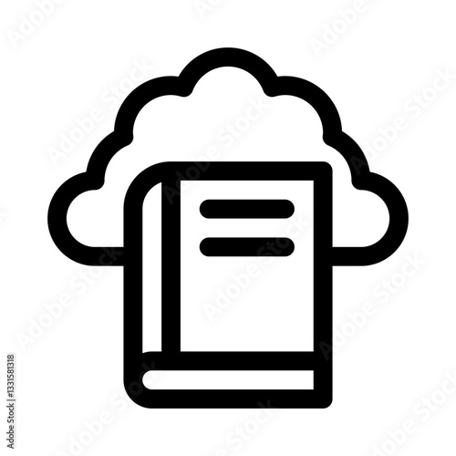 Cloud with Book line icon