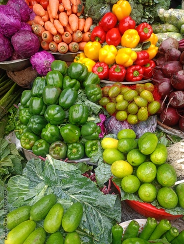 Fresh raw vegetables and fruits.Fresh organic fruits and vegetables