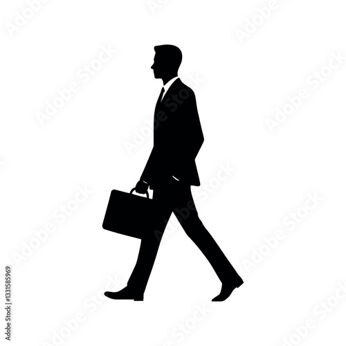 Silhouette of Business Man Walking - Perfect for Leadership and Success Themes