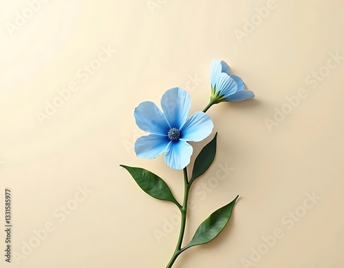 blue forget-me-not flowers on a creamy background