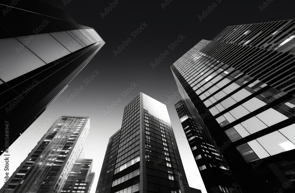 Fototapeta premium Modern Skyline Silhouettes Against Dramatic Sky