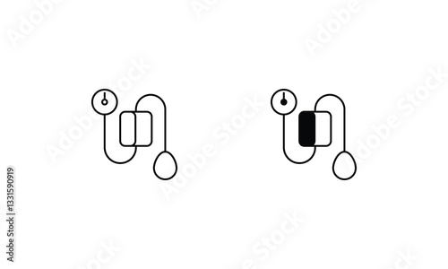 Blood Pressure Gauge vector icons set stock illustration