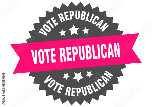 vote republican. vote republican round pink label isolated on transparent background