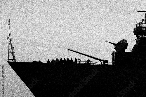 Tableau sur toile WARSHIP - The Polish Navy ship ORP X.Czernicki is heading to sea