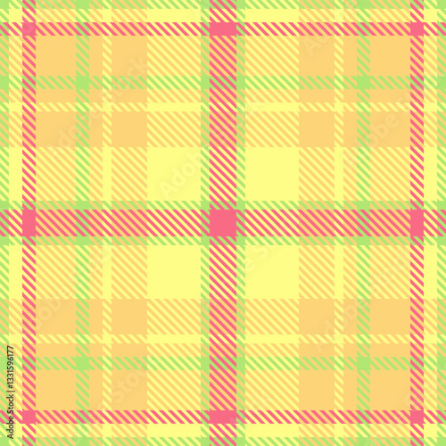 Indoor texture tartan check, intricate background pattern fabric. Furry seamless plaid textile vector in amber and yellow colors.