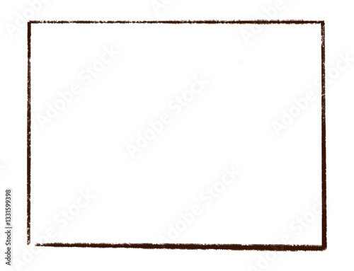 Hand drawn rectangle doodle border frame.