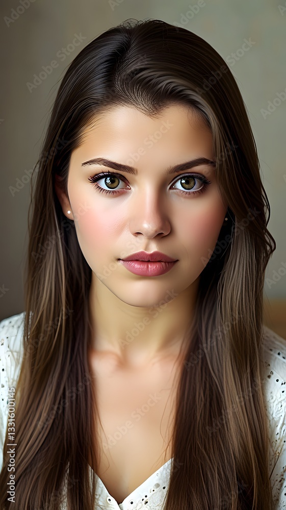 Obraz premium Elegant Woman in beautiful Dress with Traditional Artistic Background