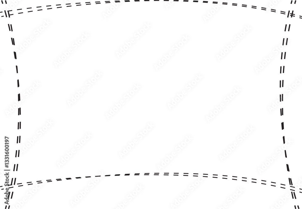 Minimalist Sketch Frame. Curved and Distorted Border for Artistic Layouts. Minimalist Sketch Frame. Curved and Distorted Border for Artistic Layouts.