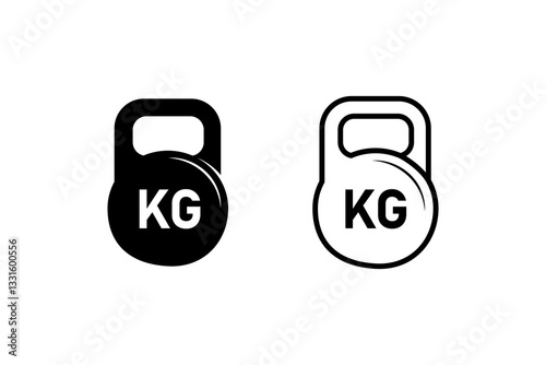 Kettlebell Weight Icons Fitness, Gym, Exercise, KG, Workout, Strength, Training