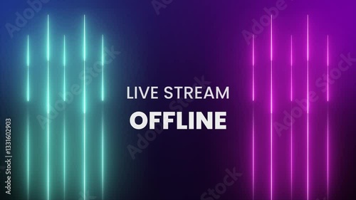 live streaming offline with glowing neon light
