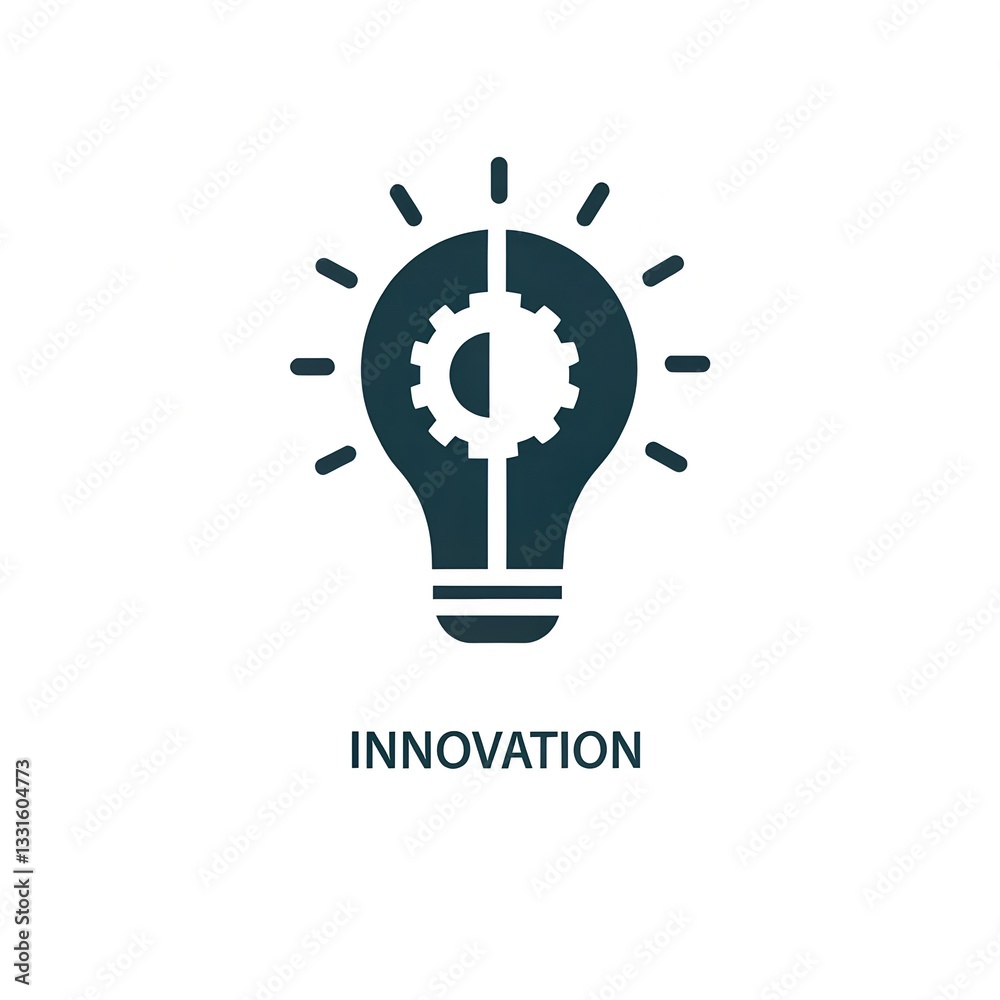 Innovation Icon – Light Bulb with Gear Symbol Innovation Icon – Light Bulb with Gear Symbol